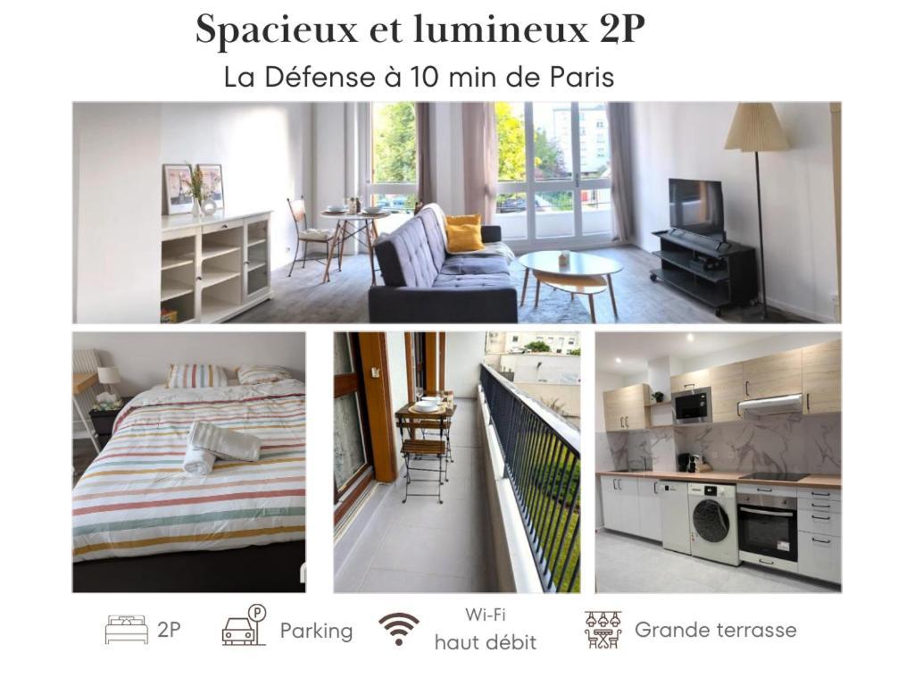 Evasion La Defense - Balcon & Wi-Fi, A 10 Min De Paris Apartment กูร์เบอวัวร์ ภายนอก รูปภาพ